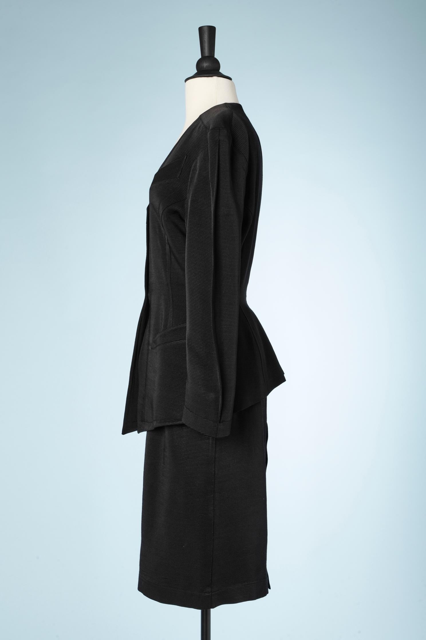 Black Ottoman skirt-suit Thierry Mugler  In Excellent Condition For Sale In Saint-Ouen-Sur-Seine, FR