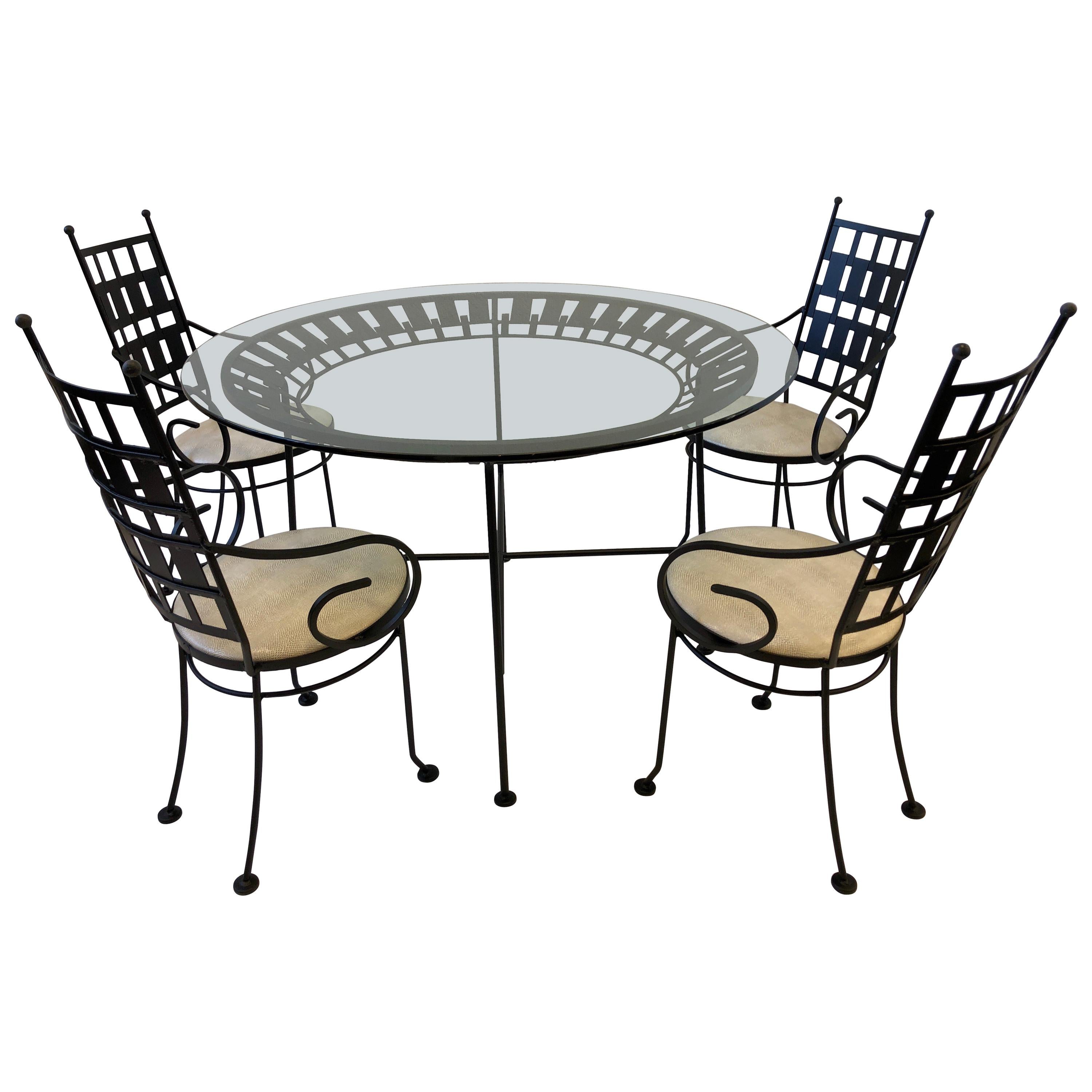 Black Outdoor Patio Set by Arthur Umanoff For Sale