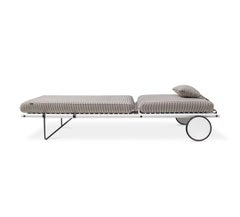 Noa Outdoor Sunbed by Myface, Black Aluminum, Weather-Resistant Fabric