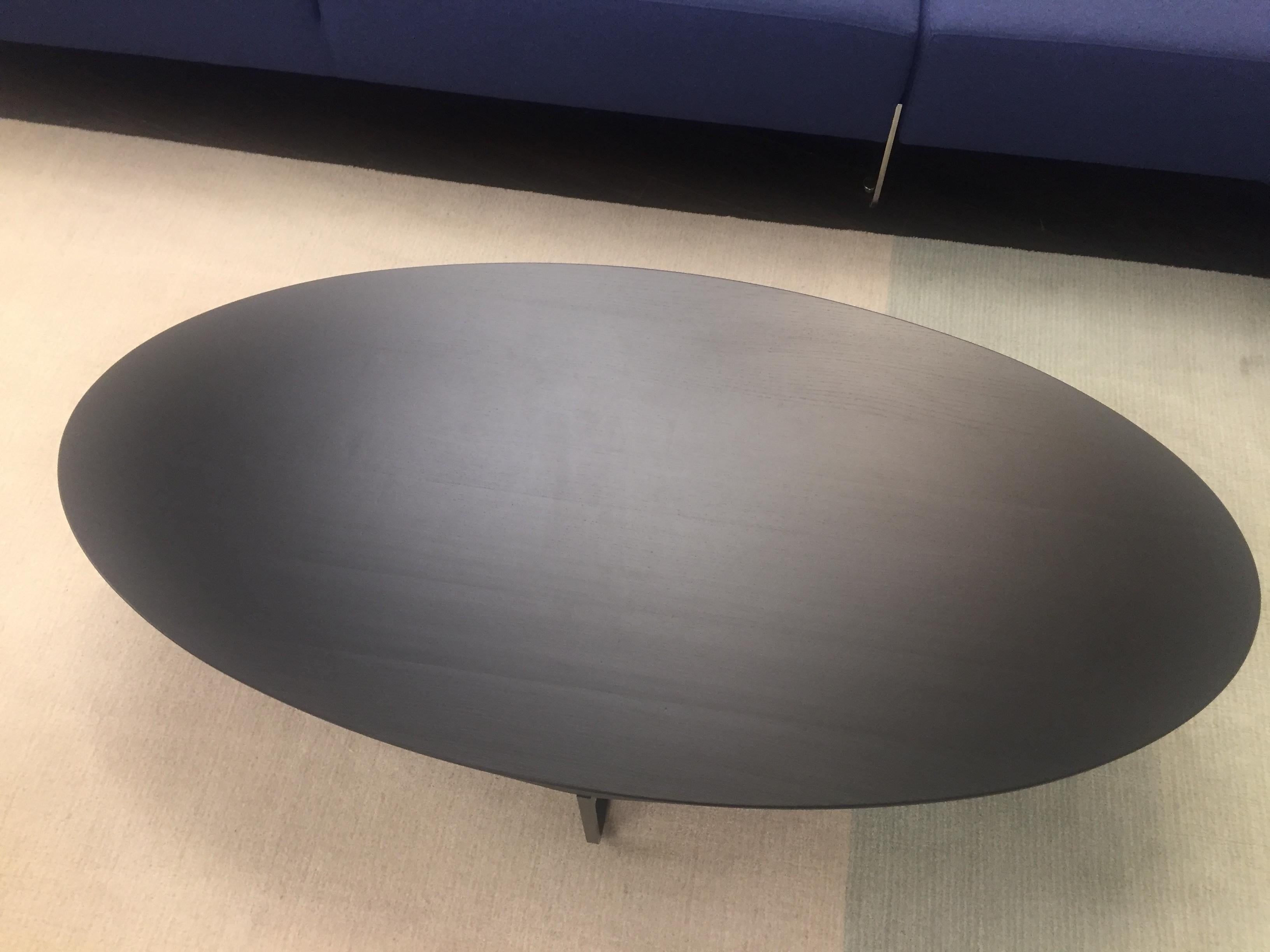 Montis Black Oval Flint Coffee Table In Excellent Condition In New York, NY