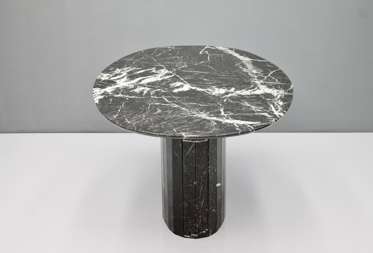 Late 20th Century Black Oval Marble Dining Table, Italy, 1970s