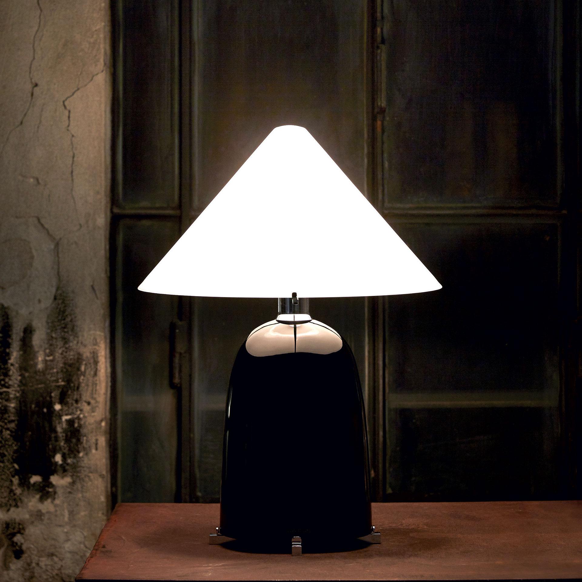 Moderne Lampe de table ovale noire par Carlo Moretti en vente
