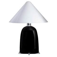 Schwarze ovale Tischlampe von Carlo Moretti, schwarz