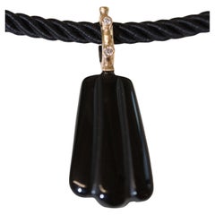 TRESOR CORD NECKLACE BLACK (18K GOLD VERMEIL)