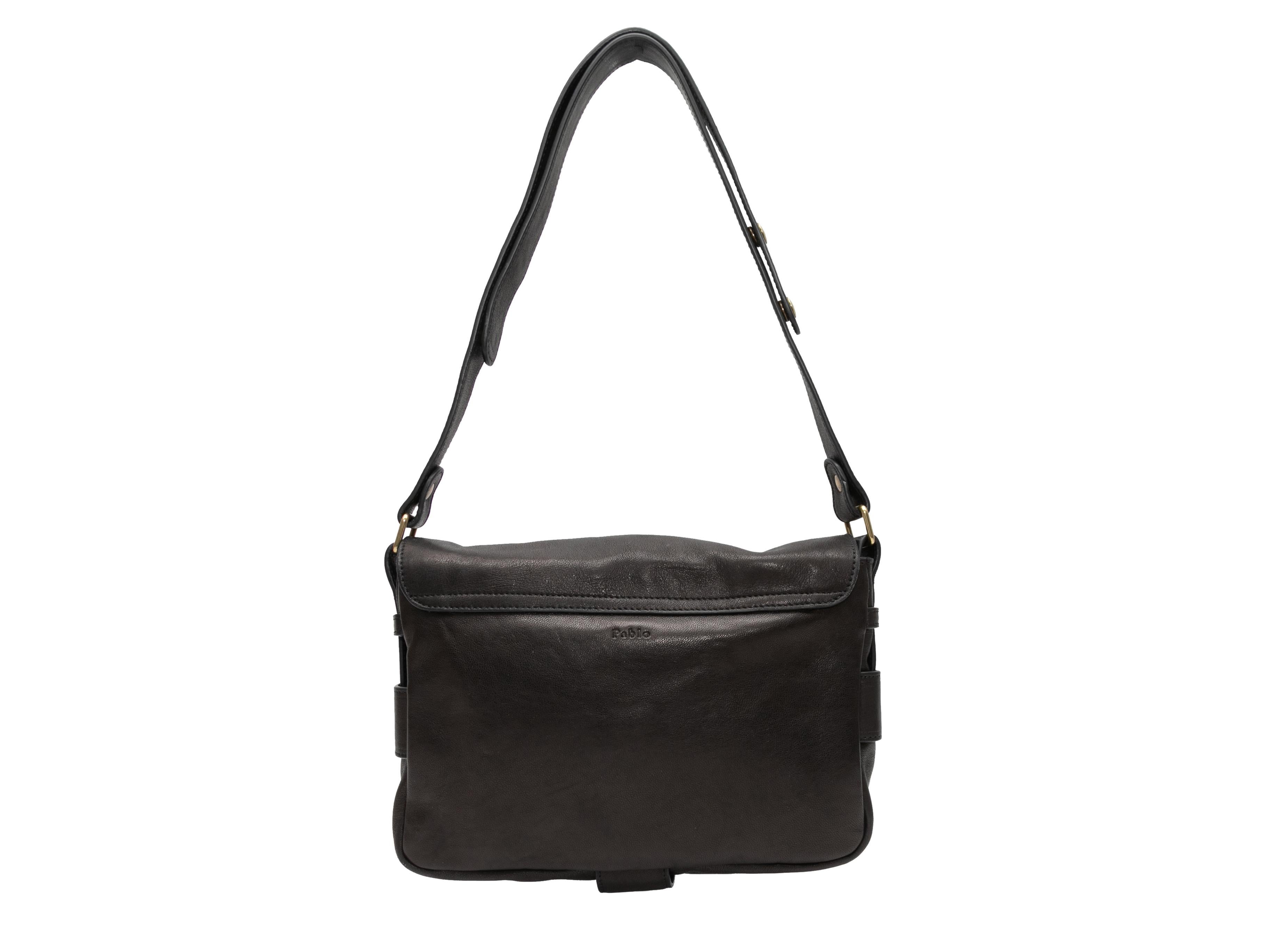 Black Pablo Paris Leather Shoulder Bag In Good Condition For Sale In New York, NY