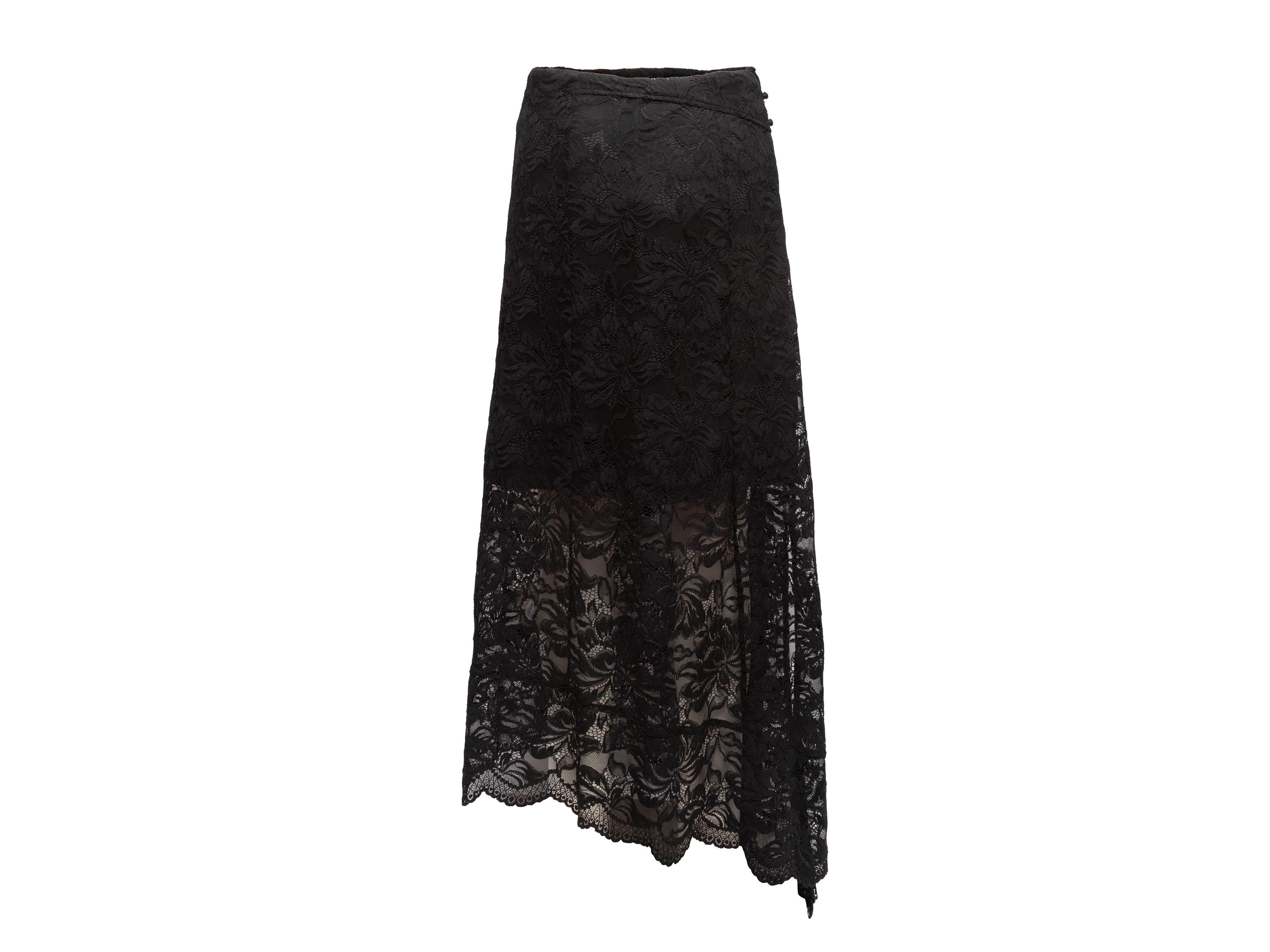 Black Paco Rabanne Lace Maxi Skirt In Good Condition In New York, NY
