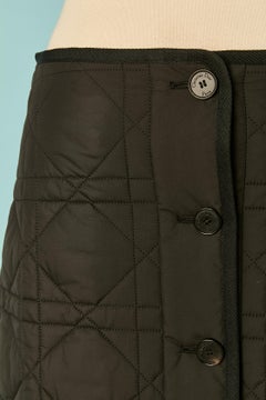Schwarzer, gepolsterter A-Linien-Rock mit Ziernaht von Christian Dior
