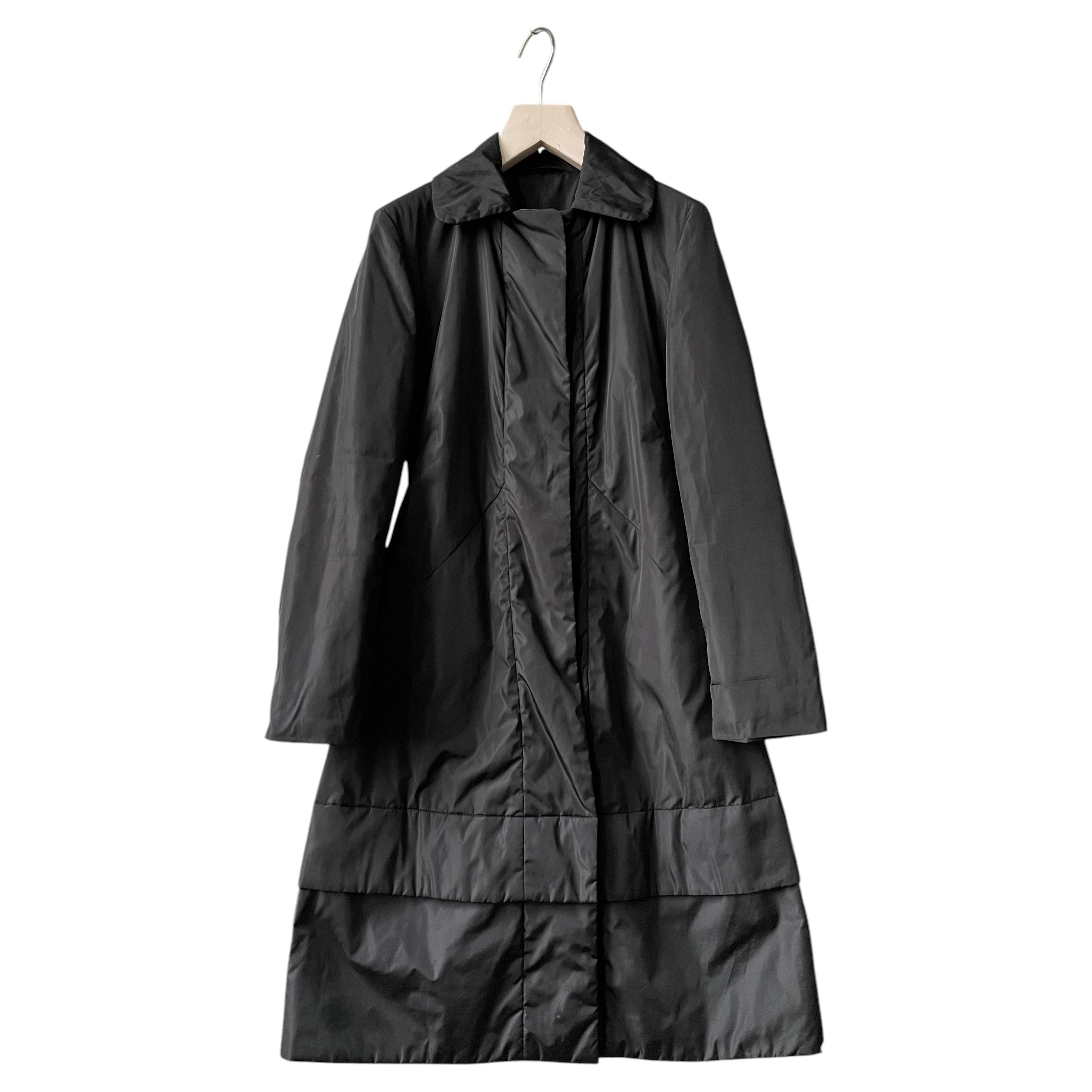 Black padded coat from JIL SANDER EU 38 - ultra light construction - AW 1999 For Sale