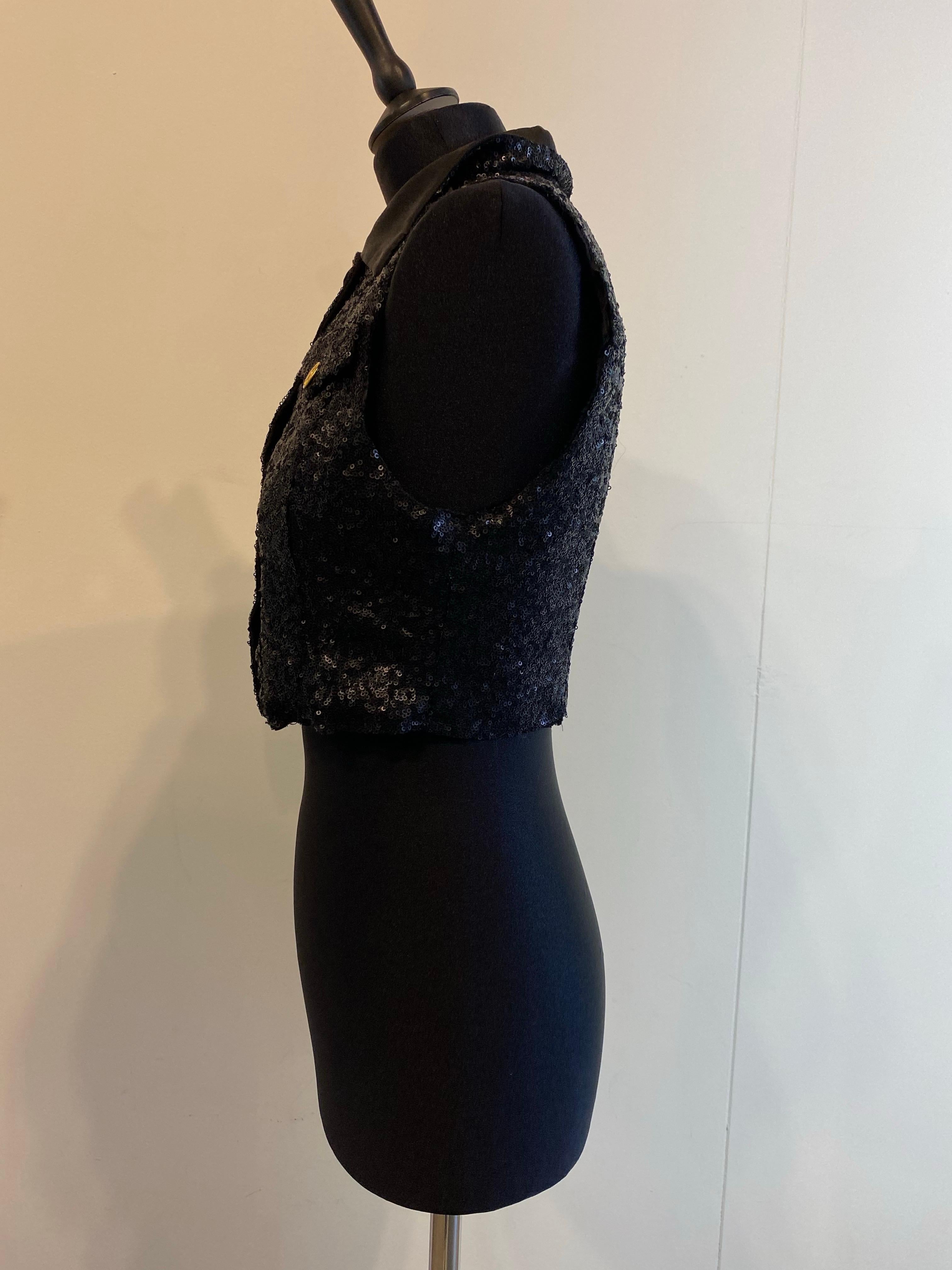 Black paillettes Pierre Balmain veste For Sale 2