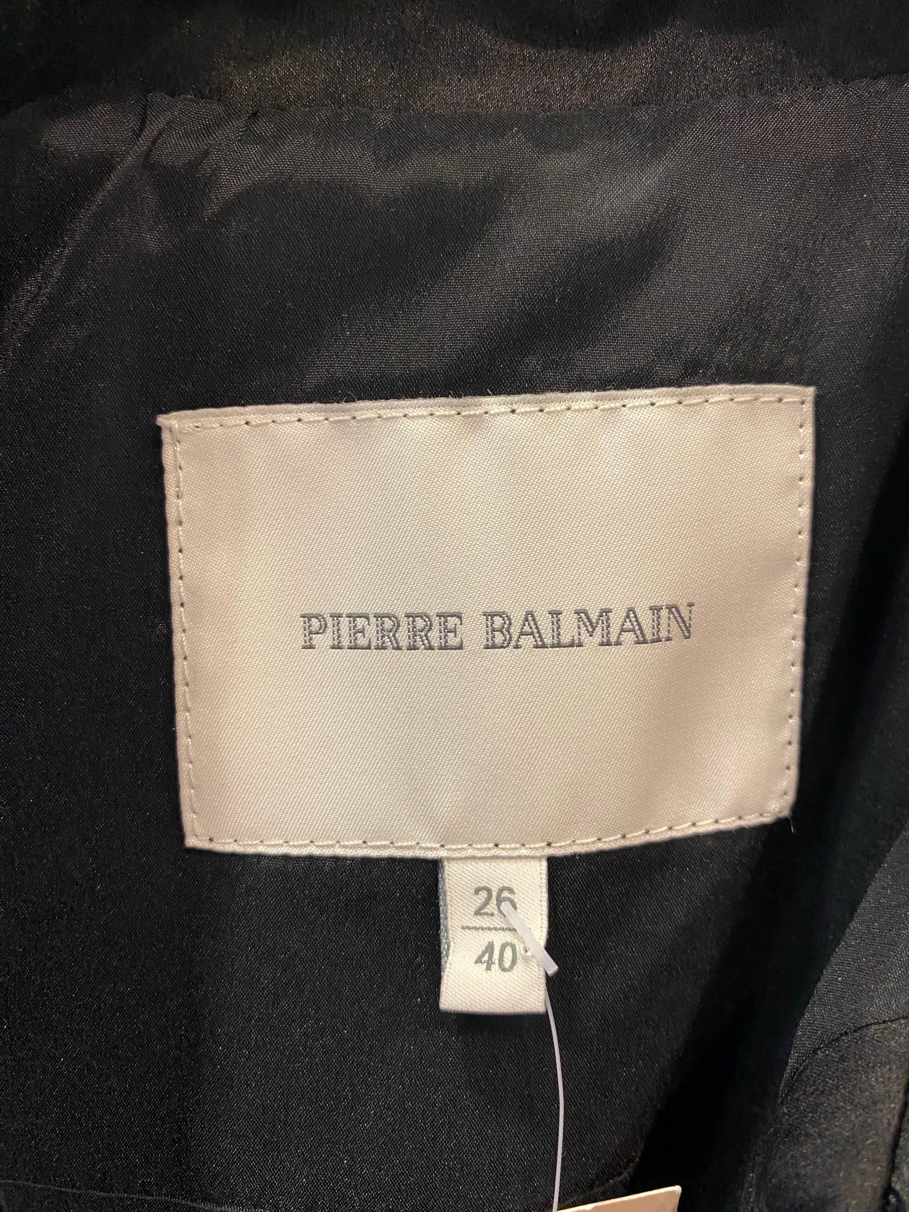Black paillettes Pierre Balmain veste For Sale 4