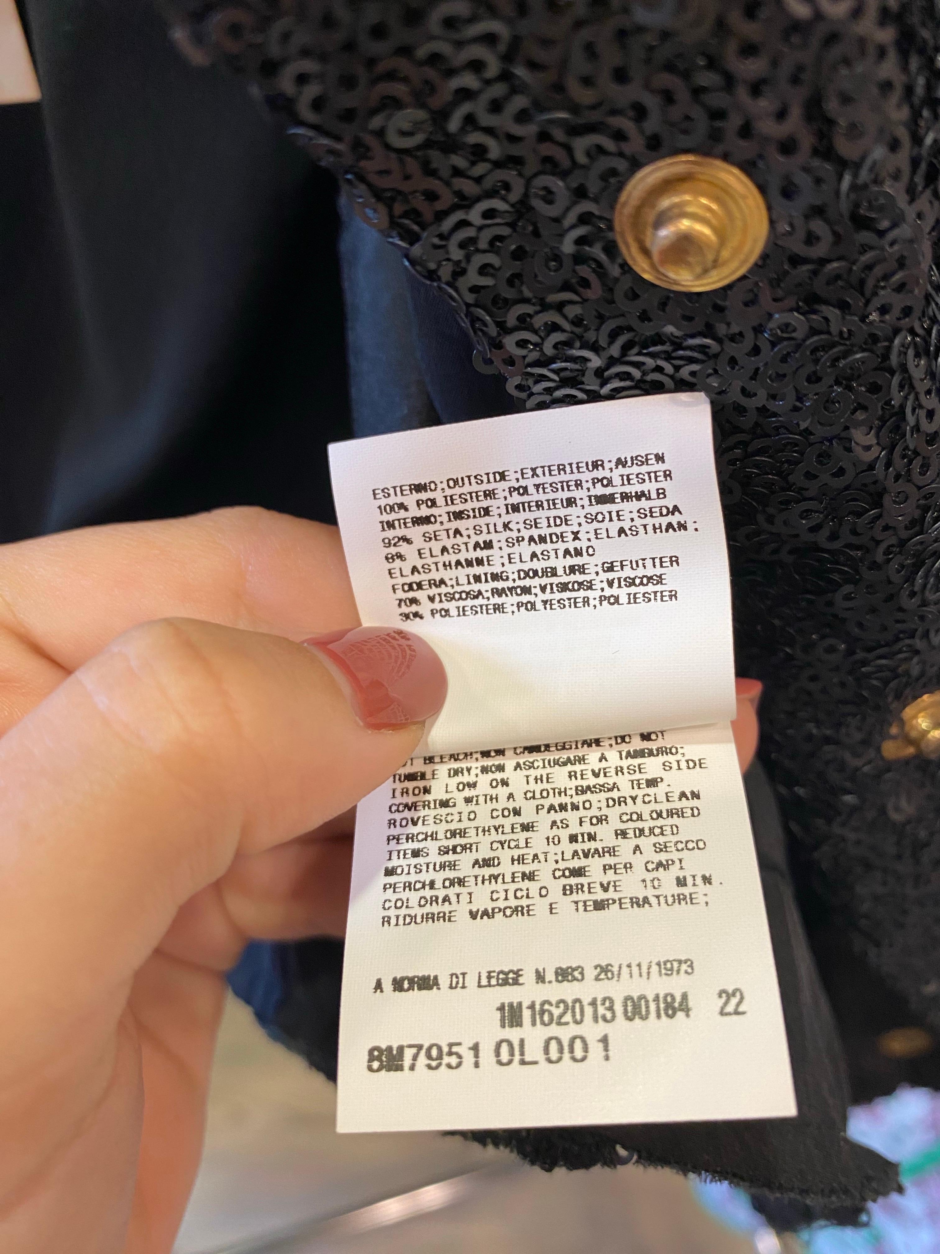 Black paillettes Pierre Balmain veste For Sale 5
