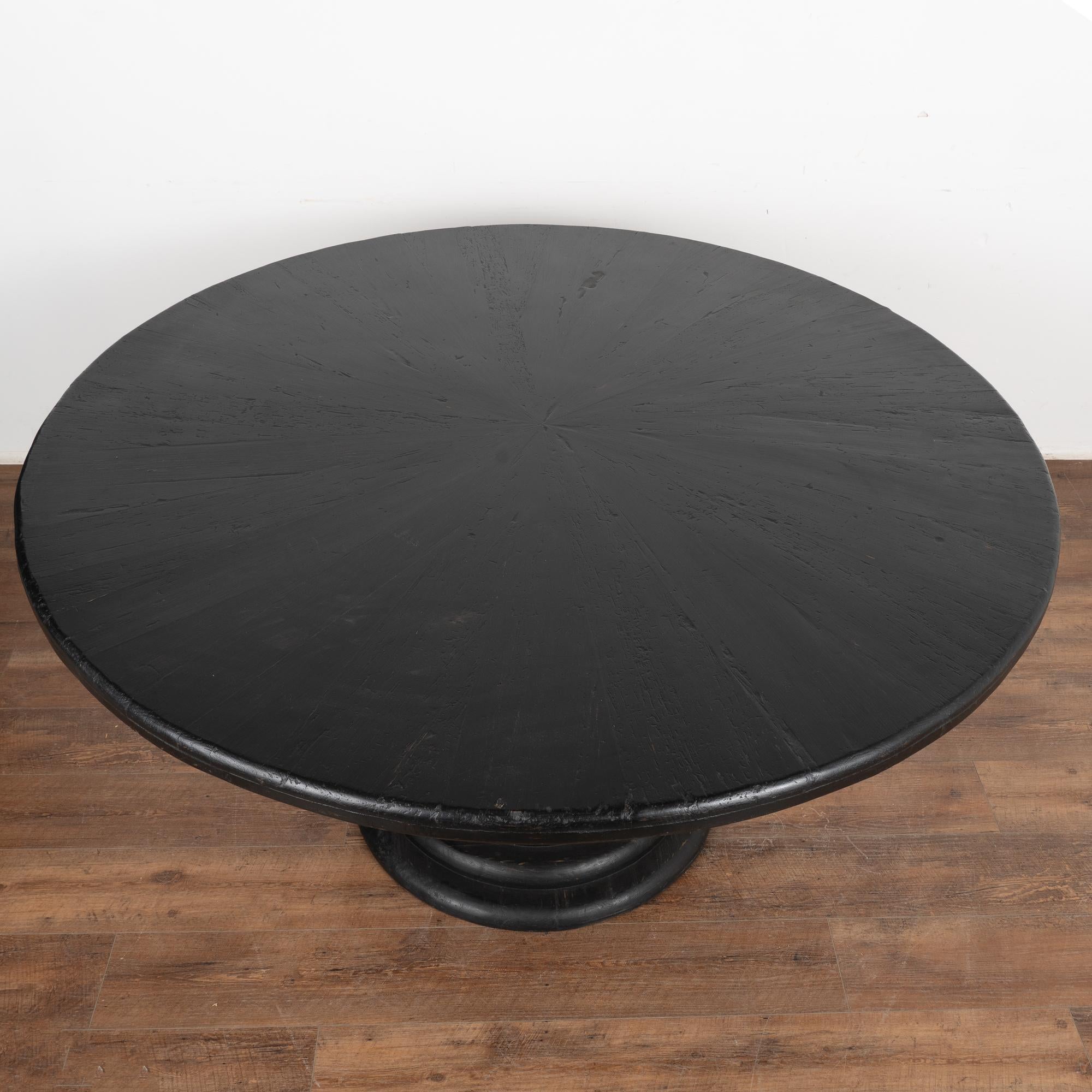 American Black Painted 5' Round Pedestal Table, New