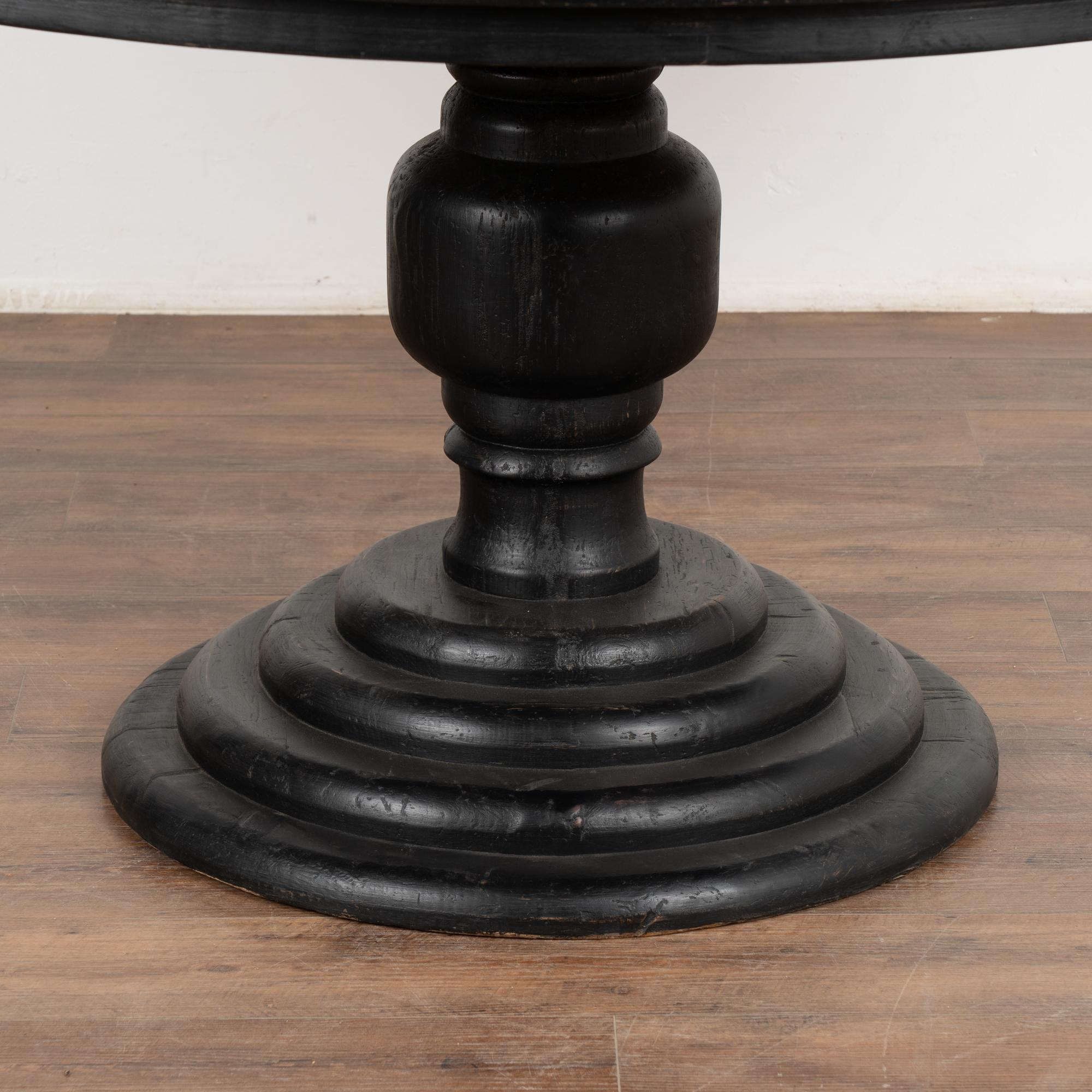 Contemporary Black Painted 5' Round Pedestal Table, New