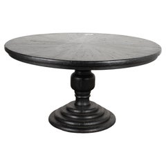 Black Painted 5' Round Pedestal Table, New