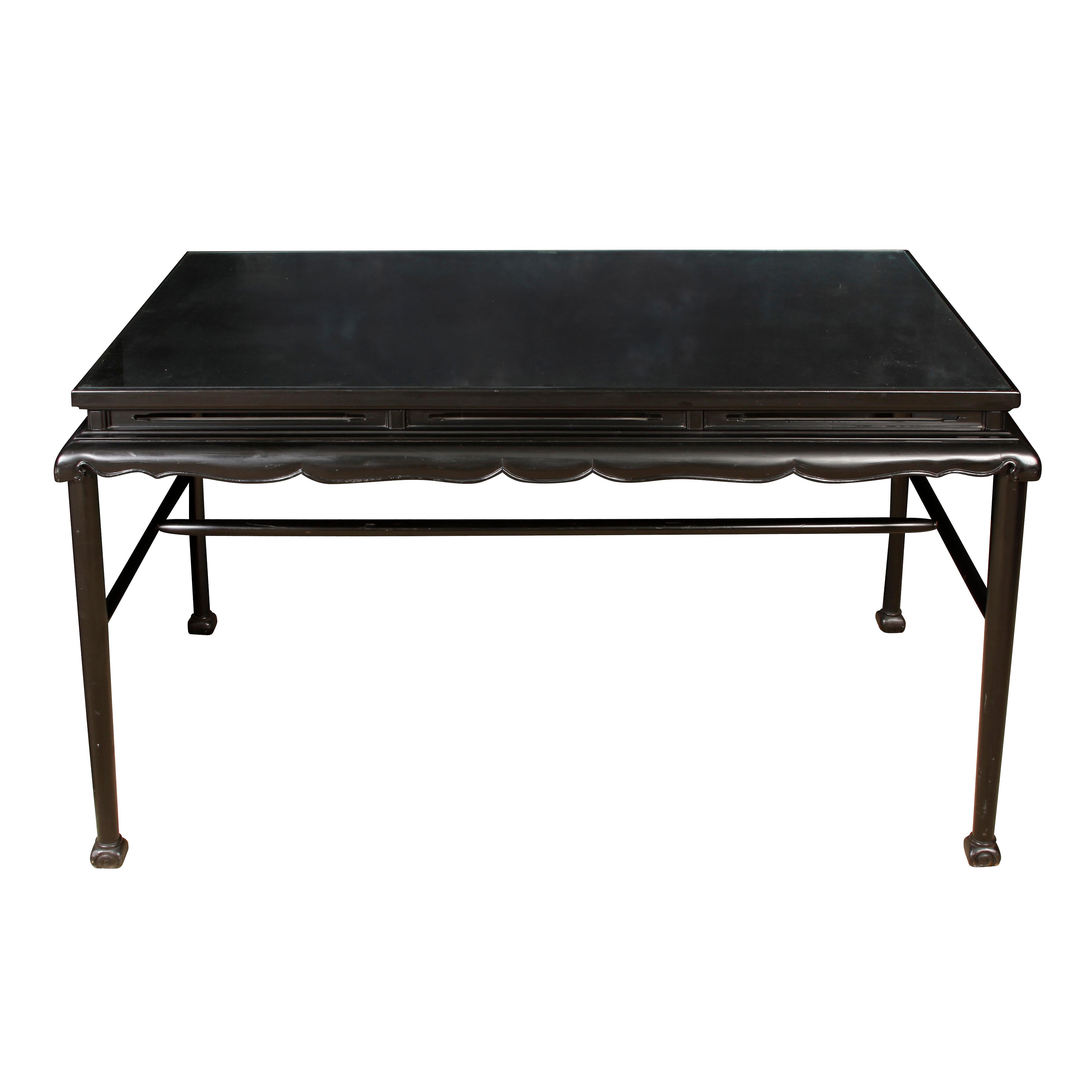 Black Painted Asian Style Console For Sale