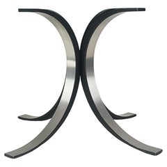 Black painted cast aluminum base for T69 table by Tecno