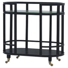 Black Painted Coastal Style Bar Cart