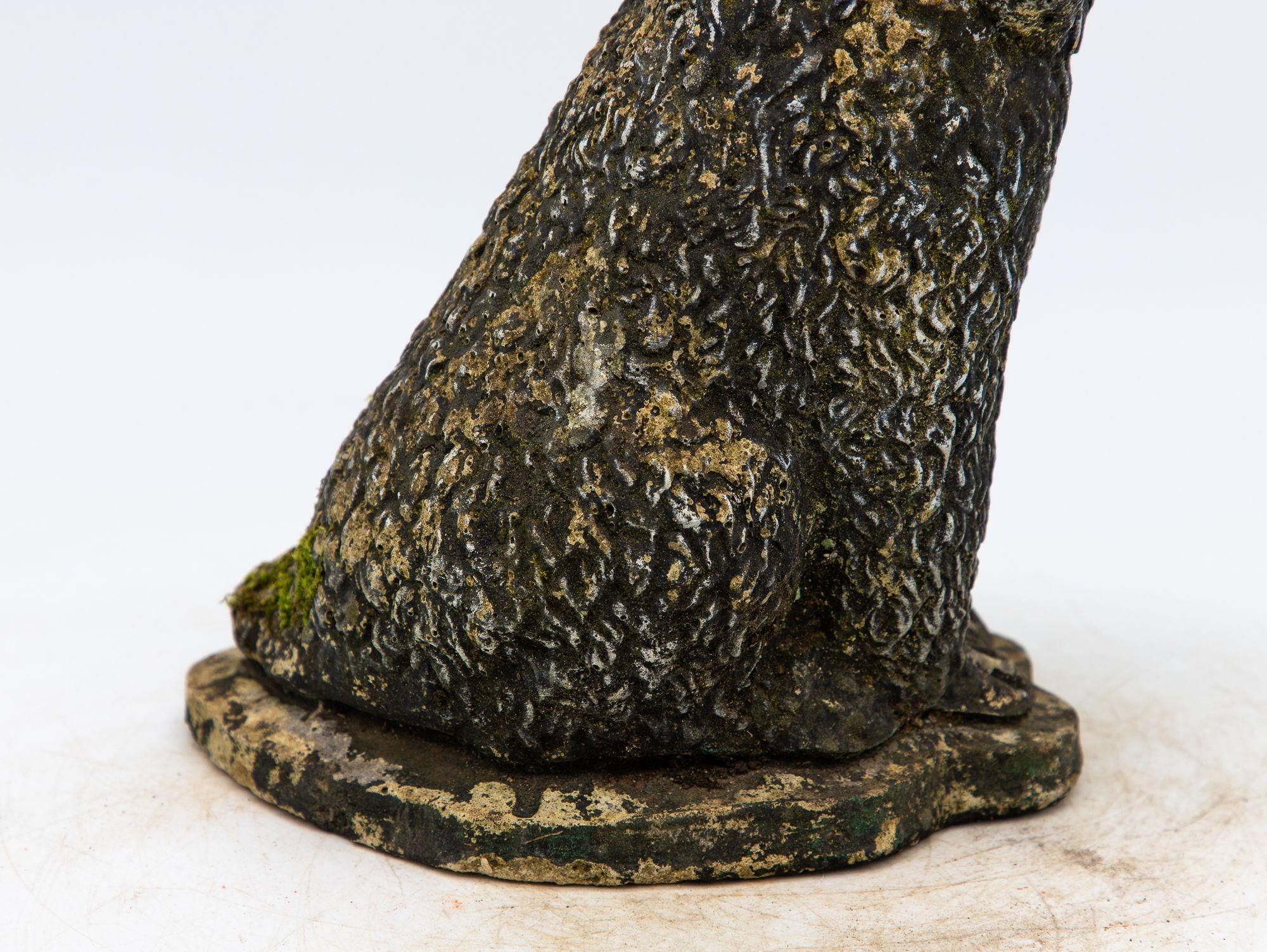 Black Painted Concrete Dog Poodle Garden Ornament, France 20th Century In Good Condition In South Salem, NY
