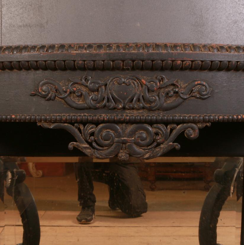 English Black Painted Console Table