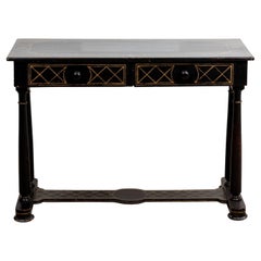 Vintage Black Painted Console Table