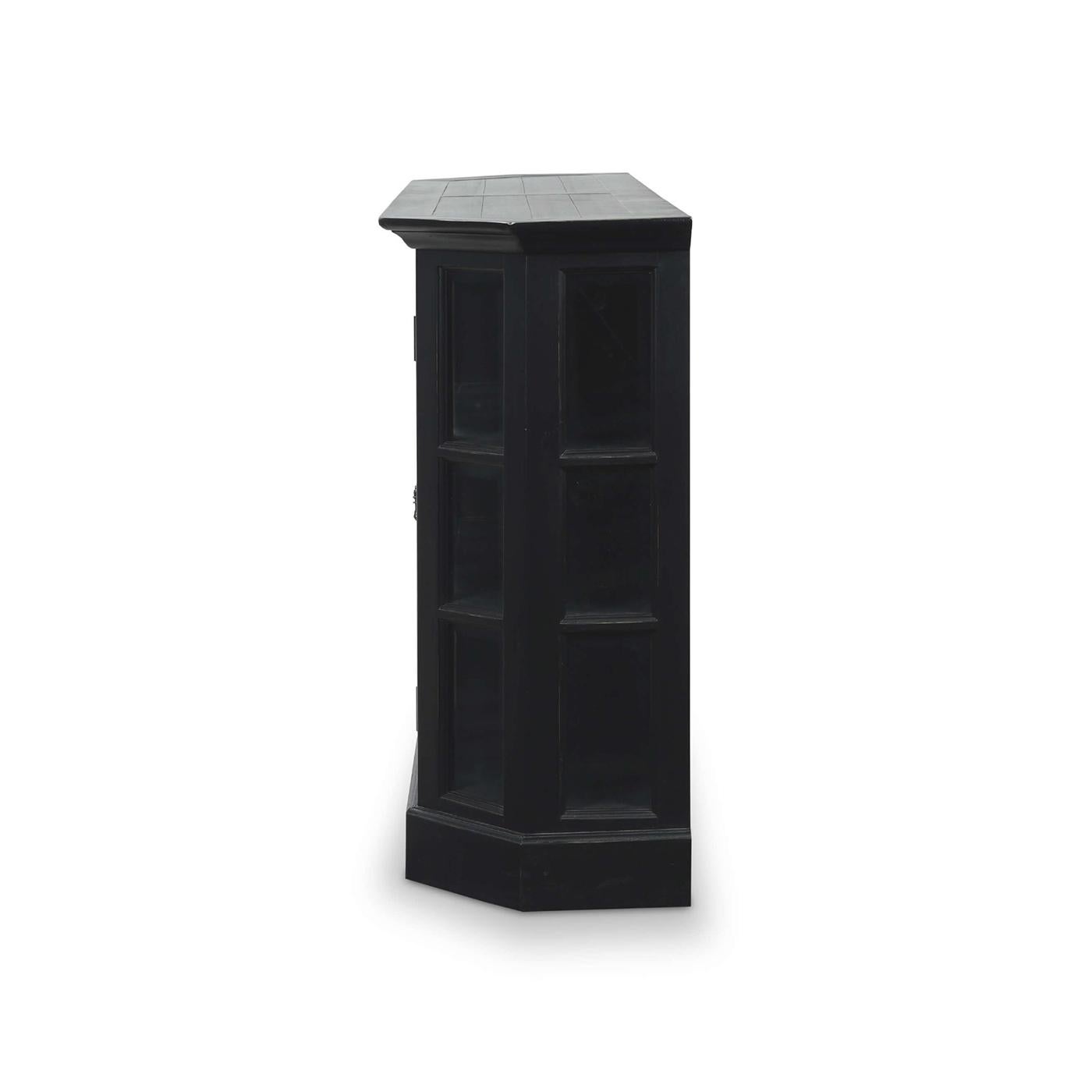 Black Painted Display Cabinet In New Condition For Sale In Westwood, NJ