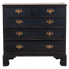 Antique Black Painted Dresser with Ogee Feet