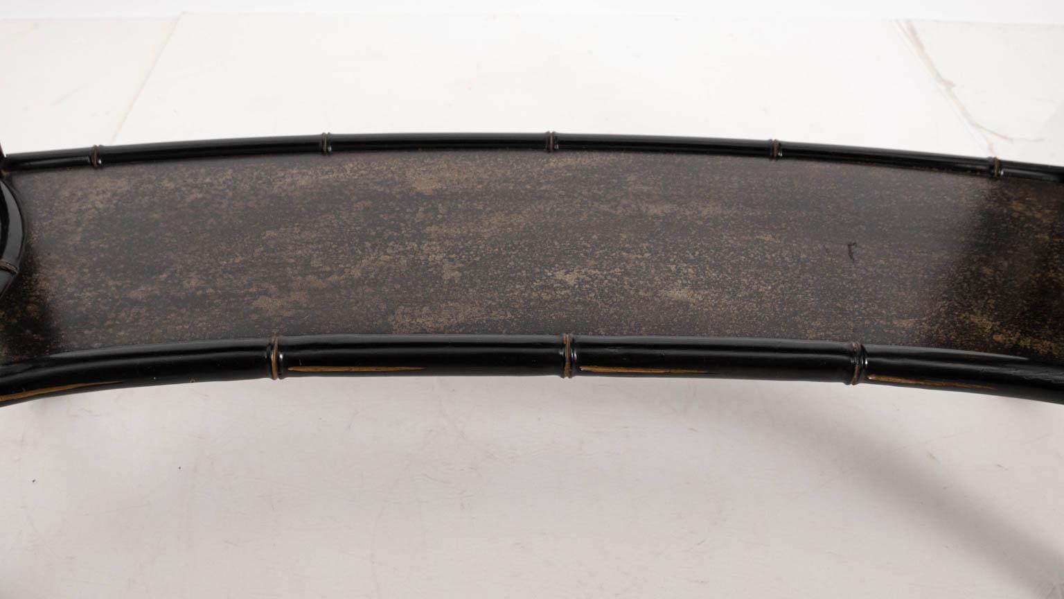 Black Painted Faux Bamboo Hollywood Regency Style Console 10