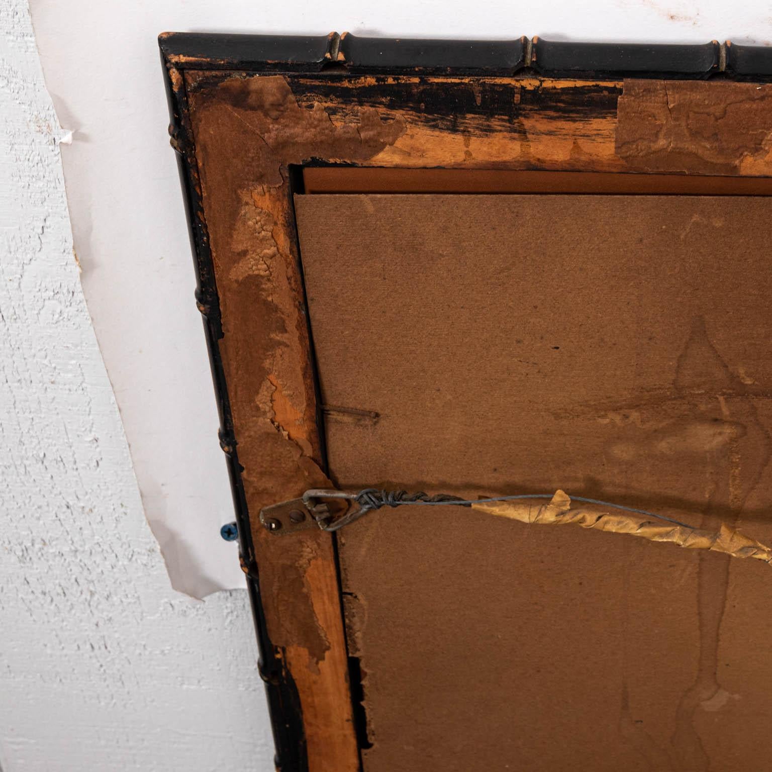 Black Painted Faux Bamboo Mirror 3