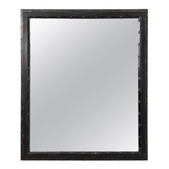 Black Painted Faux Bamboo Mirror