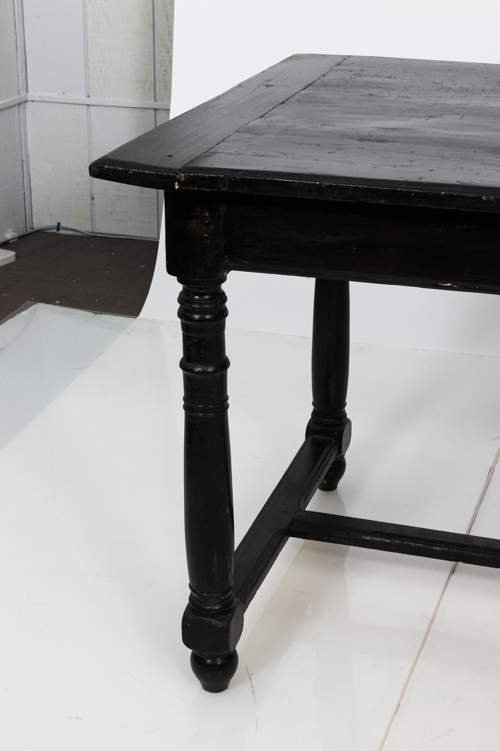 Black Painted French Country Dining Table, circa 1870 5