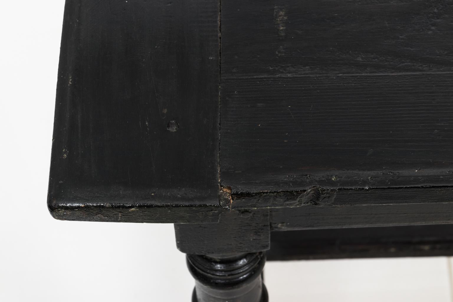 Black Painted French Country Dining Table, circa 1870 8