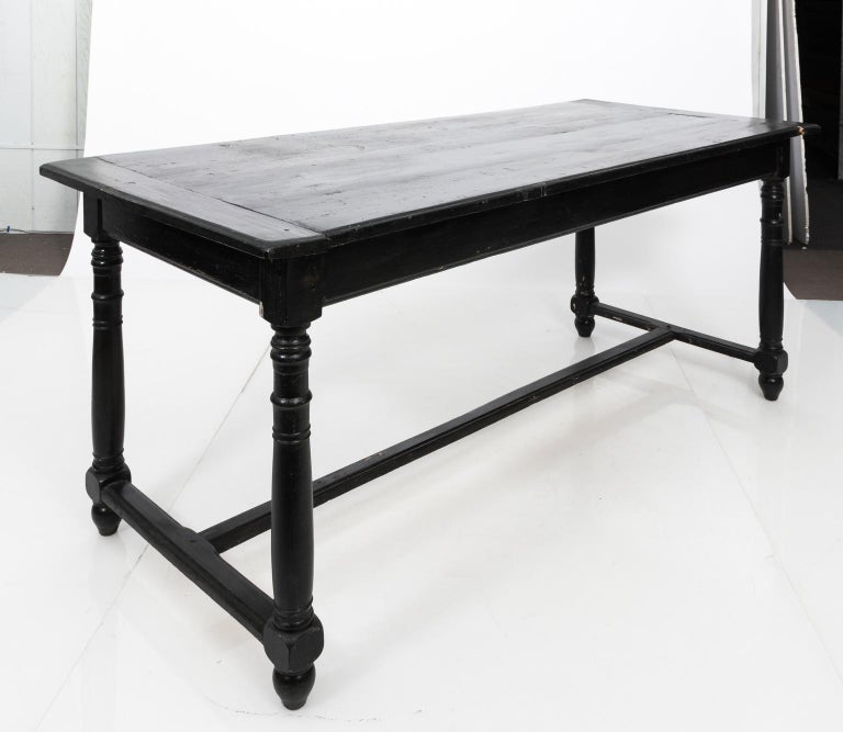 Black Painted French Country Dining Table, circa 1870 at 1stdibs