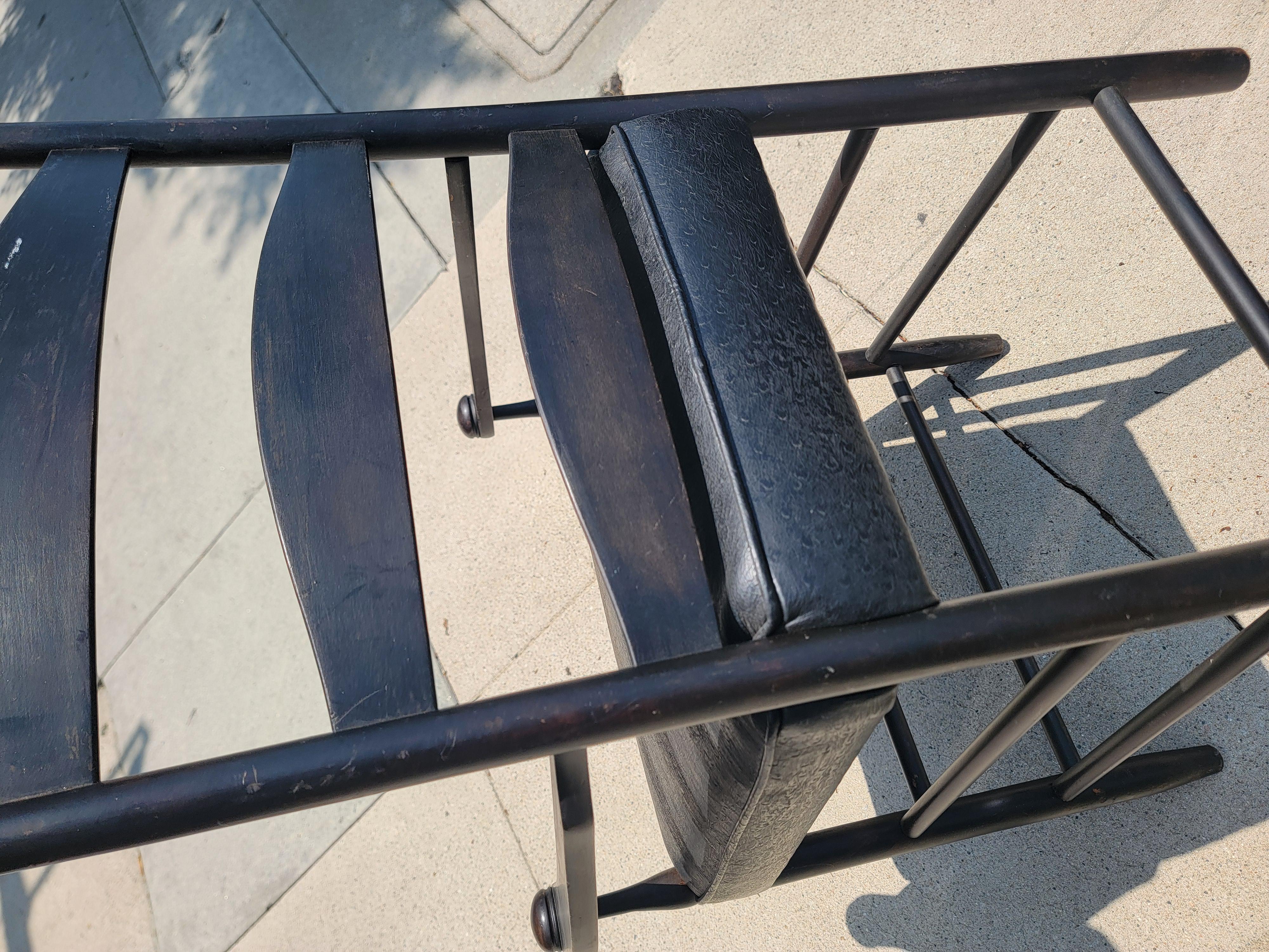 Adirondack Black Painted Gaming  Table & Chairs- 3pcs. For Sale