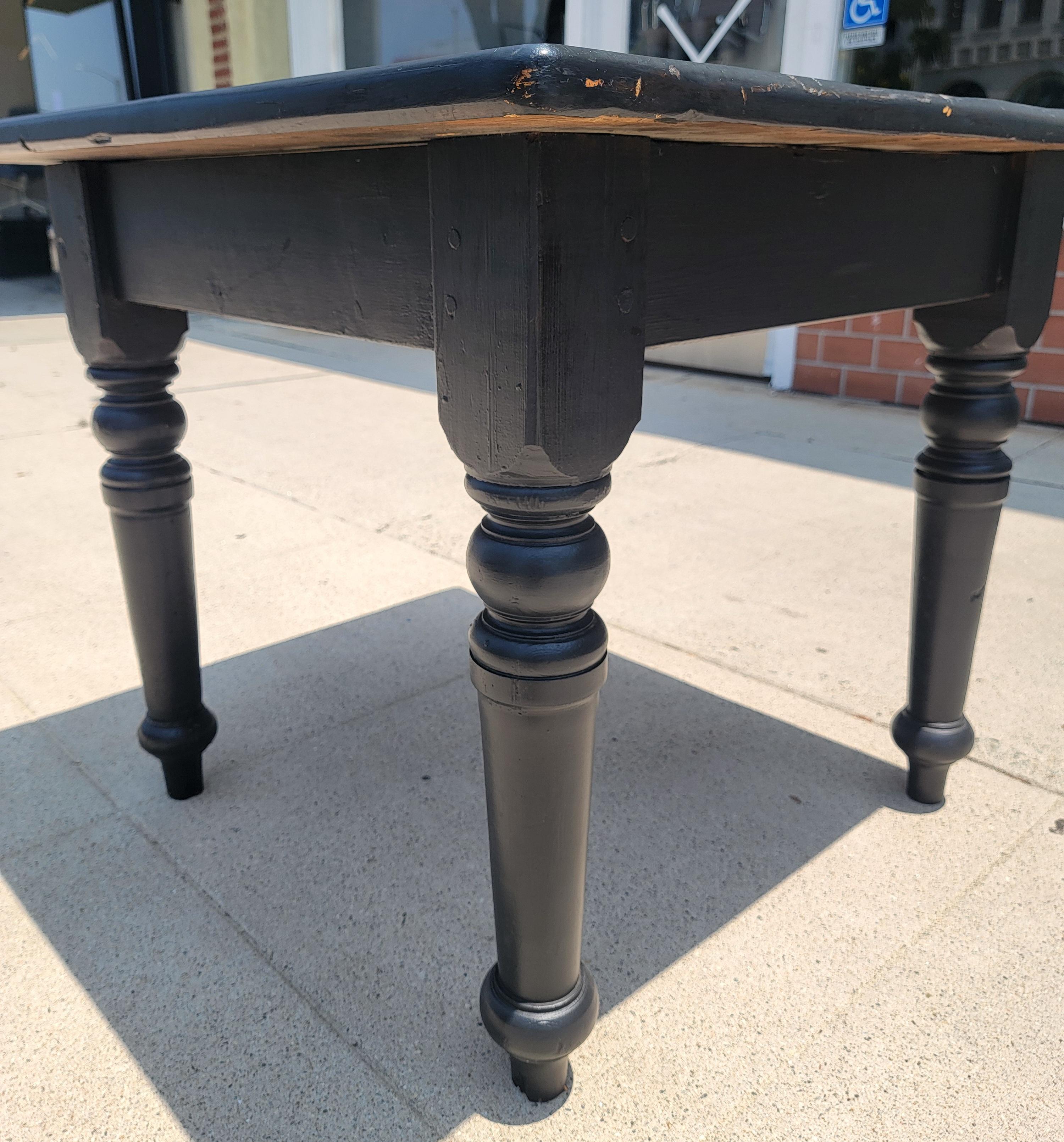 Wood Black Painted Gaming  Table & Chairs- 3pcs. For Sale