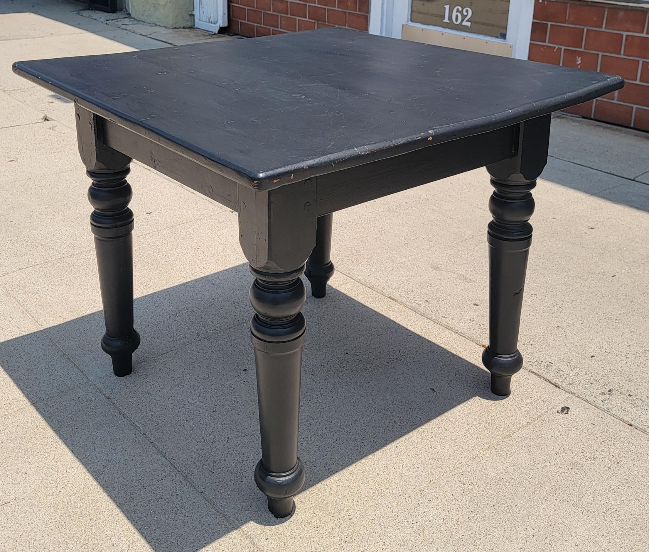 Black Painted Gaming  Table & Chairs- 3pcs. For Sale 1