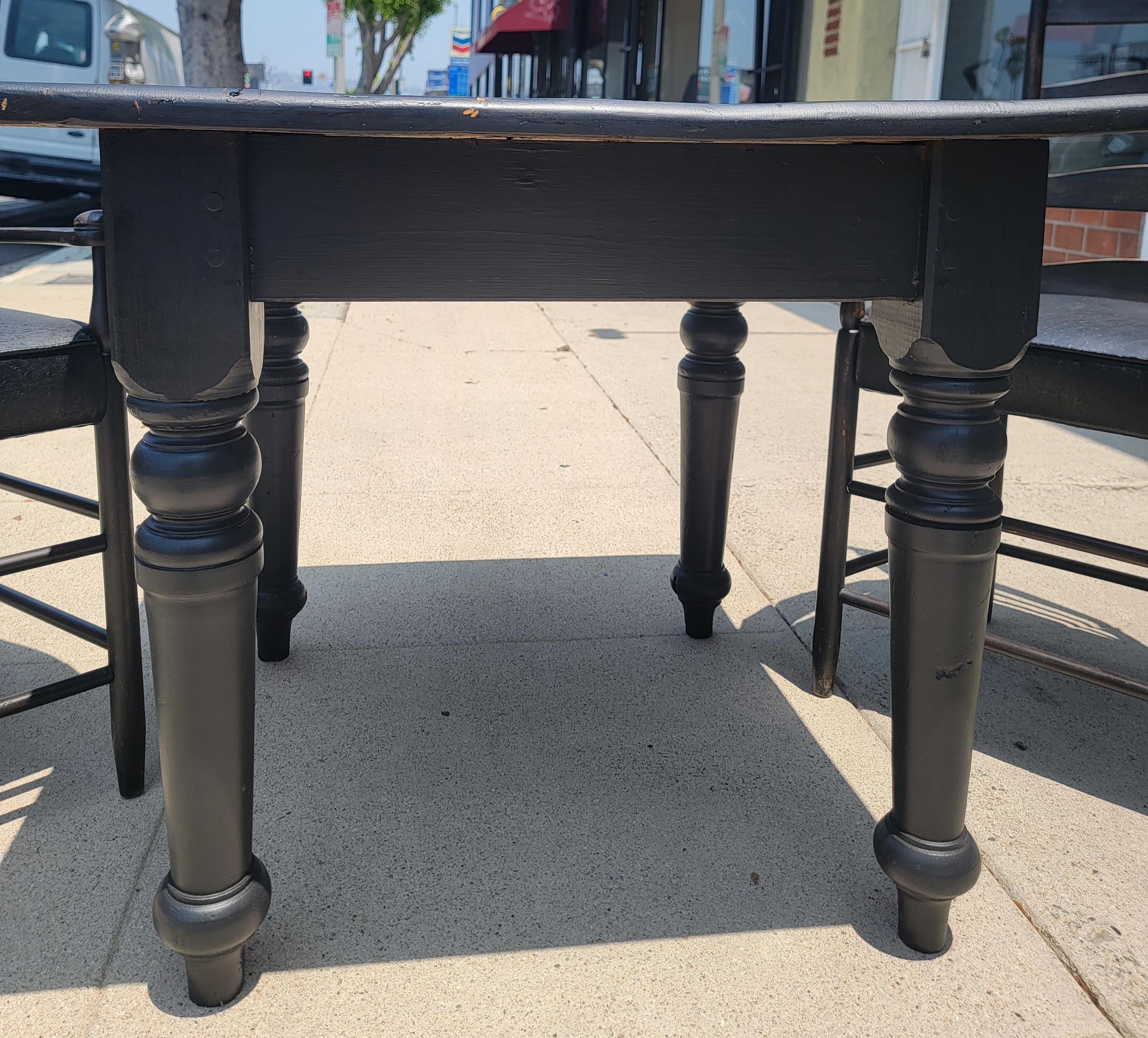 Black Painted Gaming  Table & Chairs- 3pcs. For Sale 2
