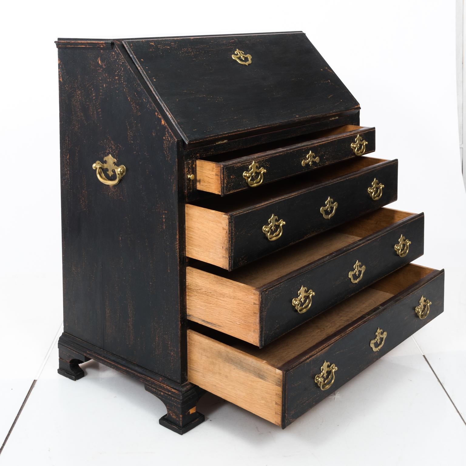 19th Century Black Painted George II Writing Desk For Sale
