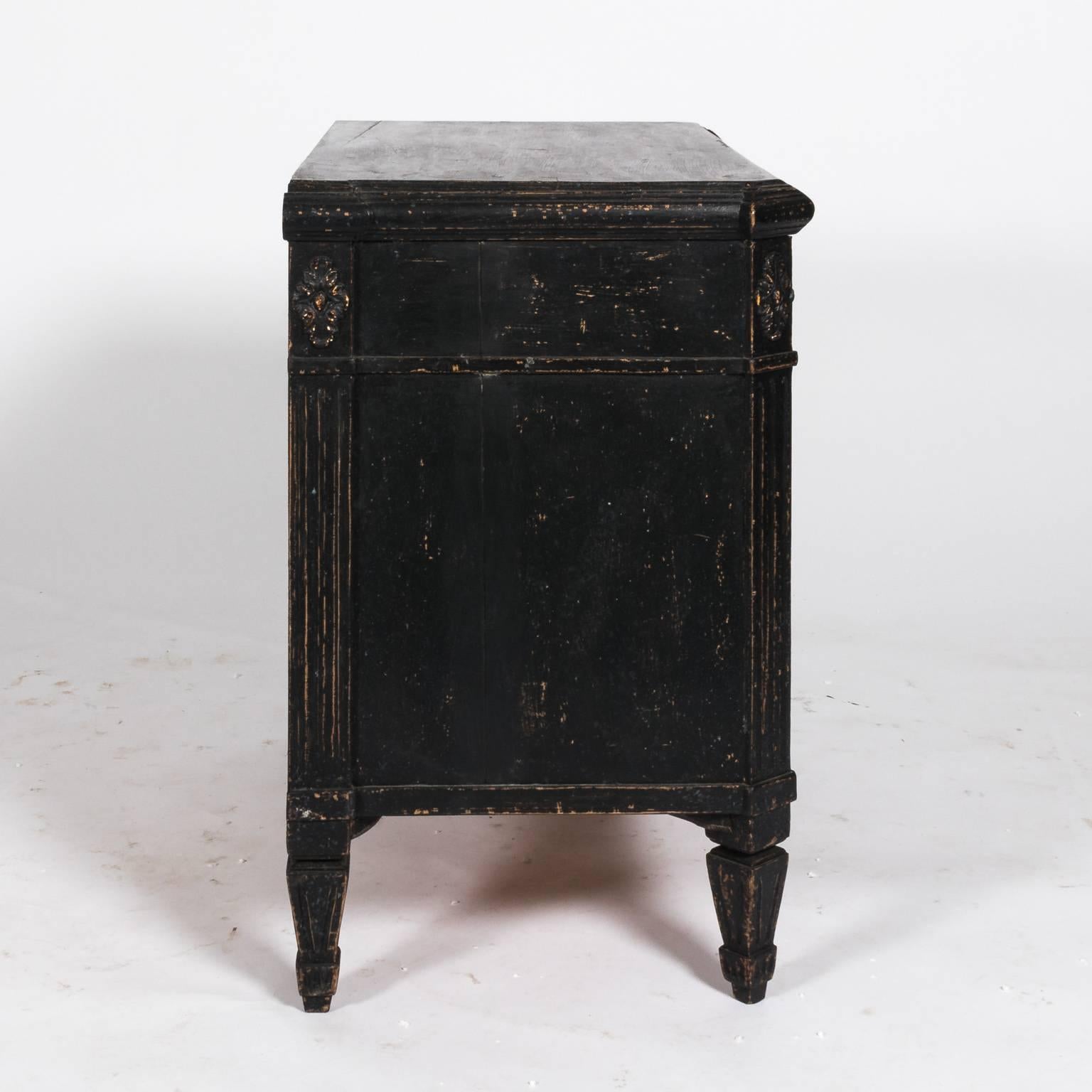 Black Painted Gustavian Dresser For Sale 6