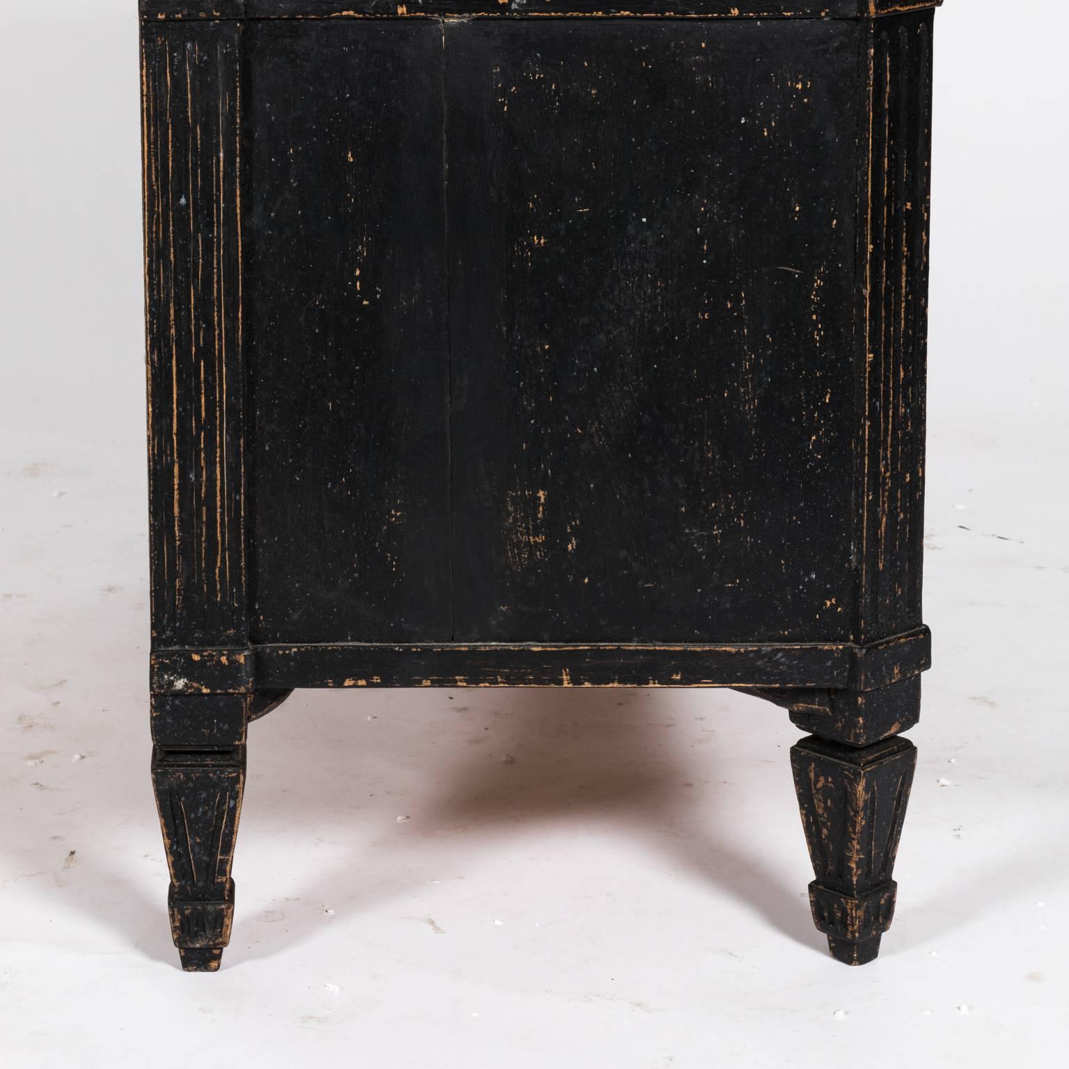 Black Painted Gustavian Dresser For Sale 8