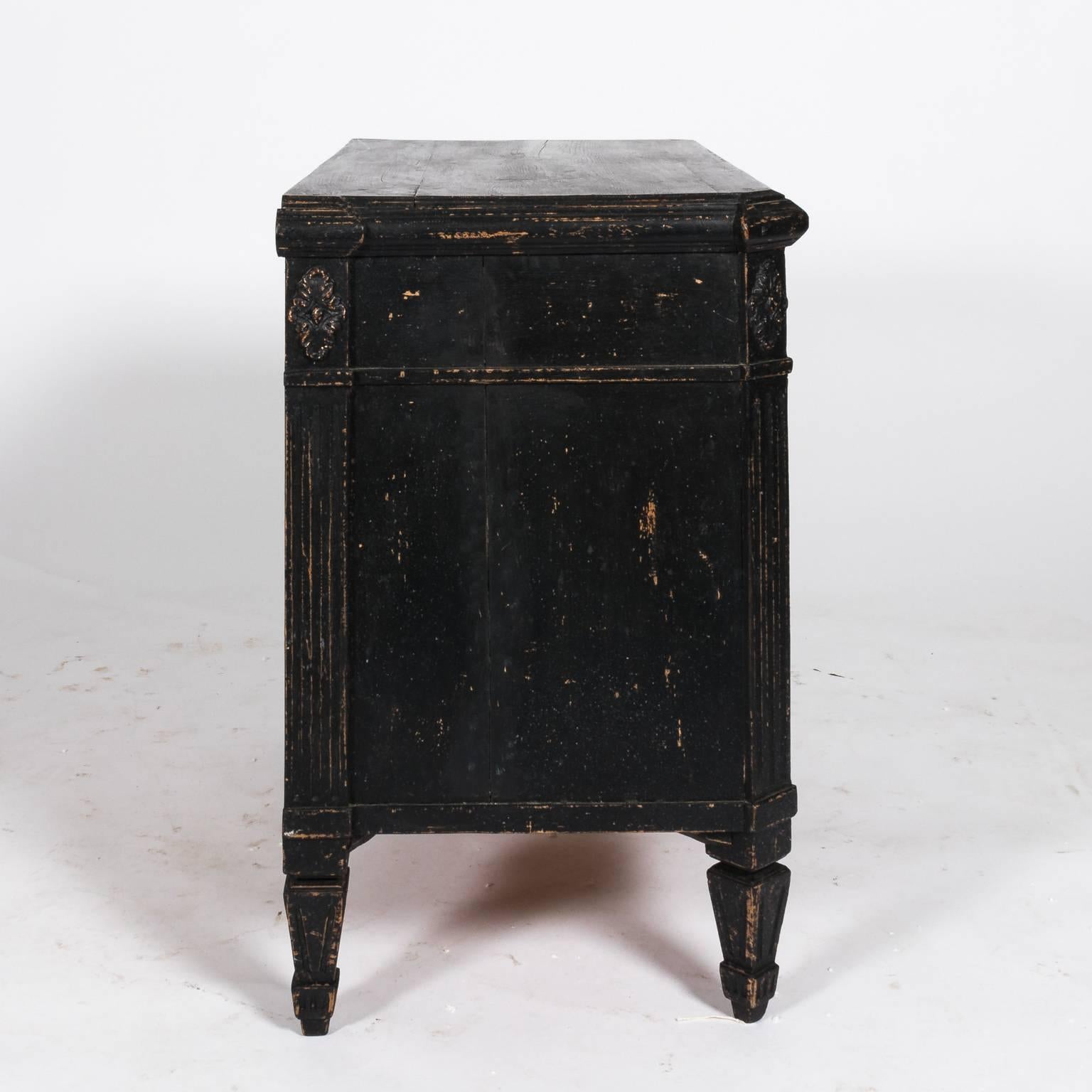 Black Painted Gustavian Dresser For Sale 14