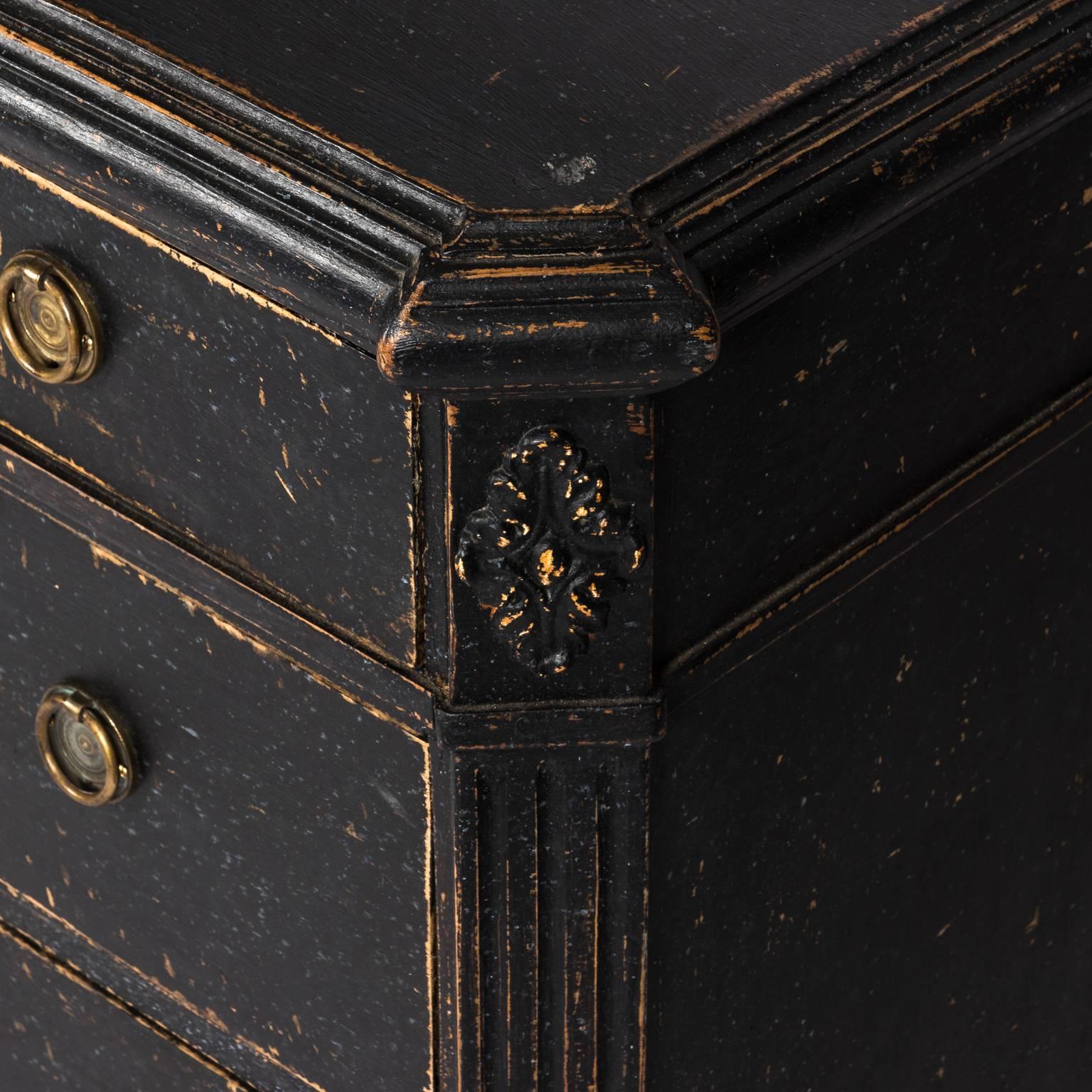 20th Century Black Painted Gustavian Dresser For Sale