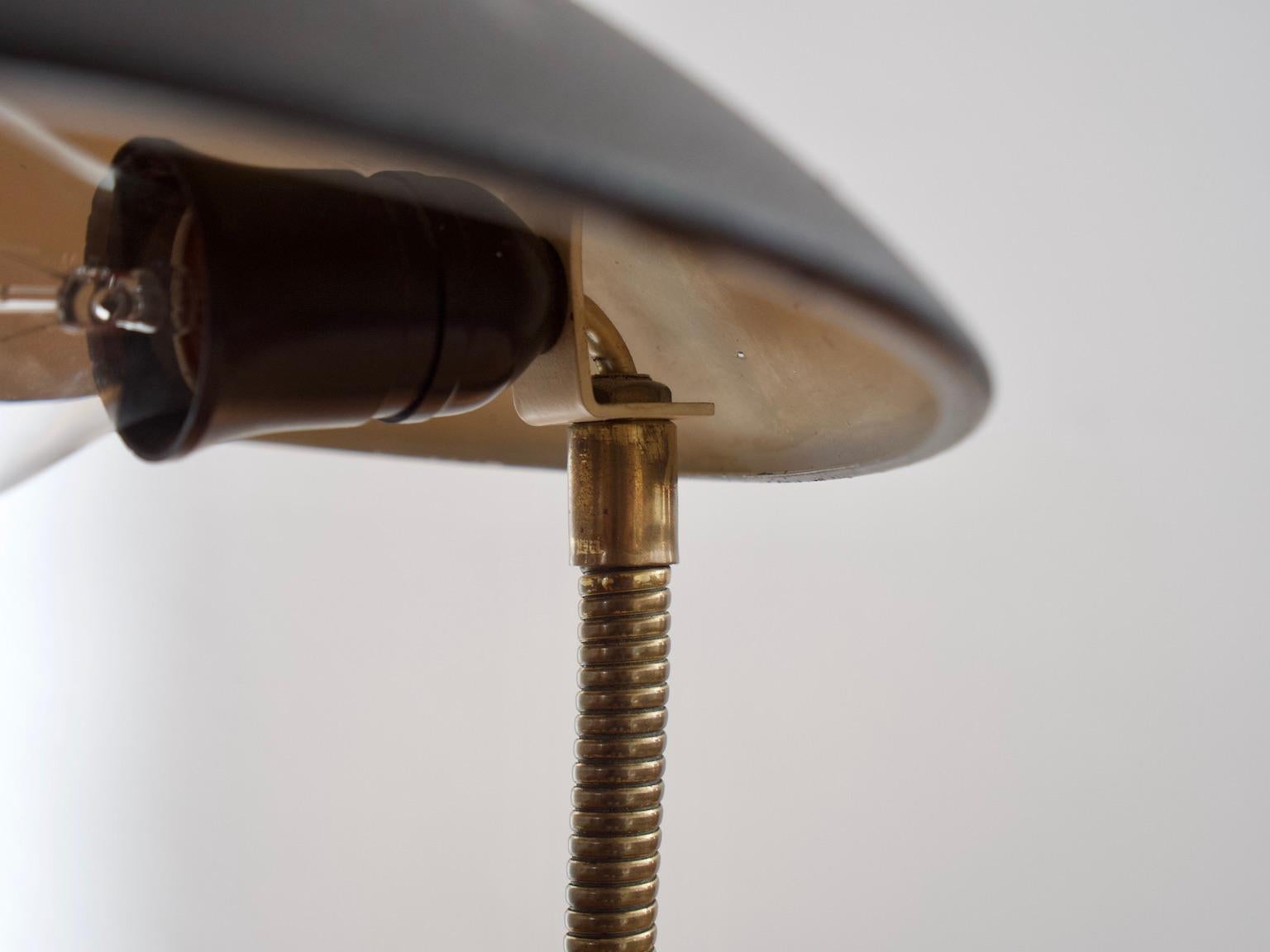 Black Painted Metal and Brass Table Lamp by Nordiska Kompaniet 3