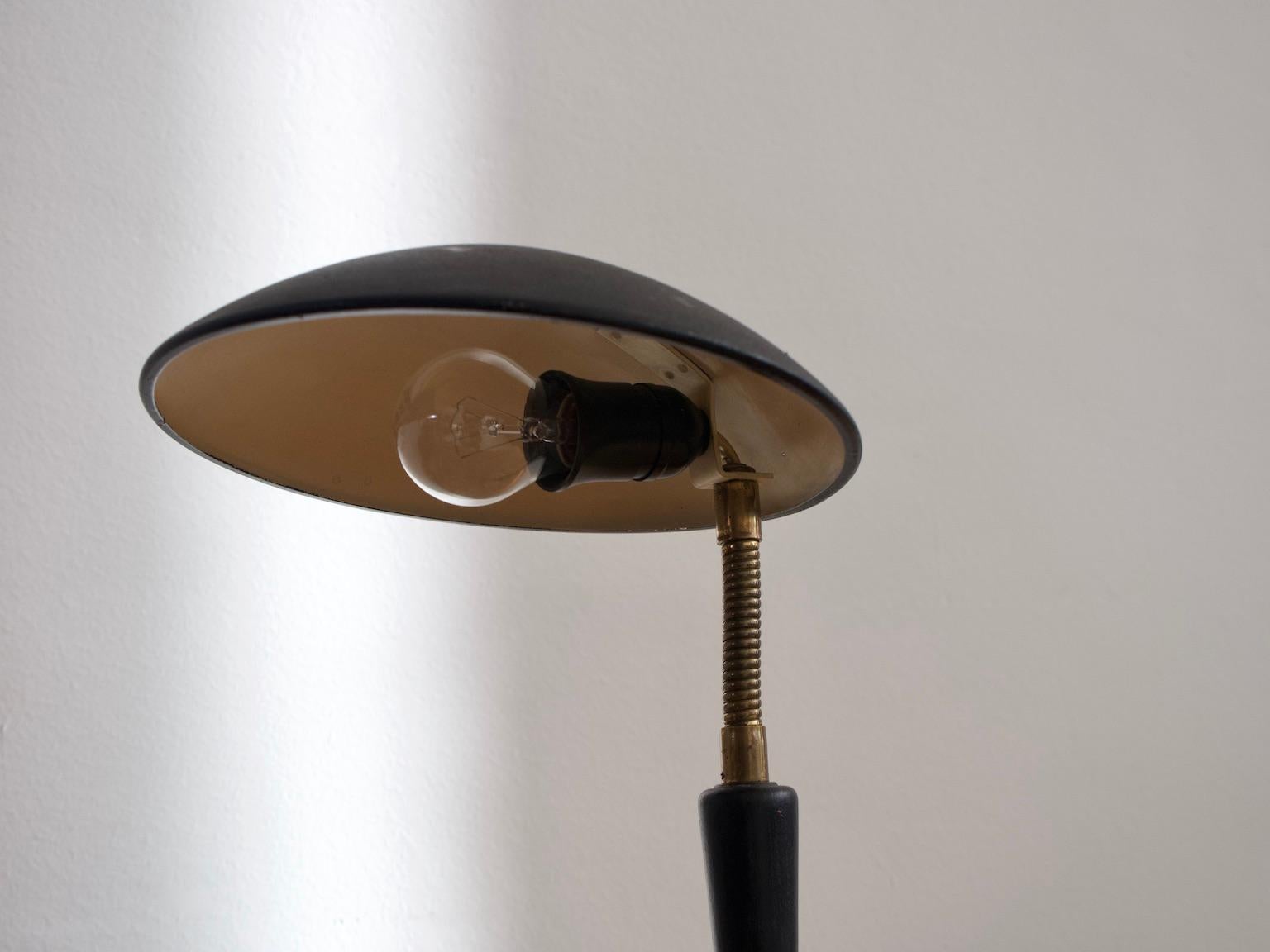 Black Painted Metal and Brass Table Lamp by Nordiska Kompaniet 2