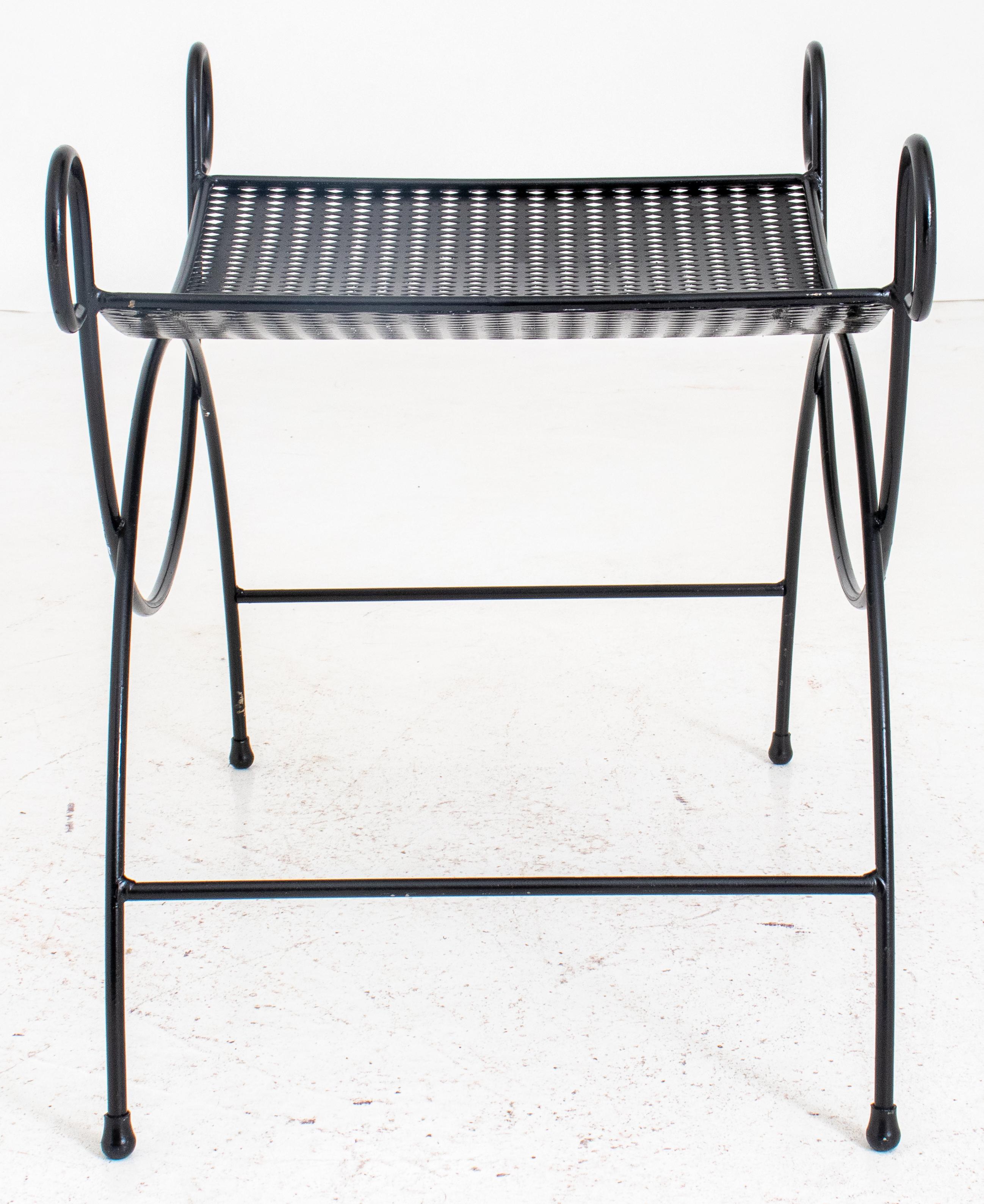 Black Painted Metal Bench For Sale 1