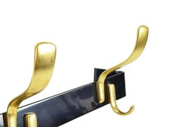 Black Painted Metal & Golden Anodized Aluminum 1950s Coat Rack