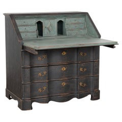 Black Painted Oak Secretary, Denmark circa 1920