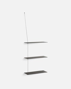 Black Painted Oak Stedge Shelf 60, 3 Shelf Configuration by Leonard Aldenhoff