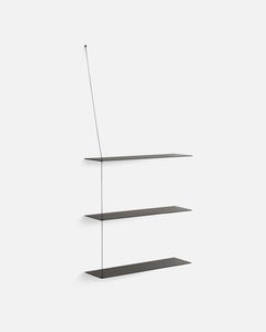 Black Painted Oak Stedge Shelf 80, 3 Shelf Configuration by Leonard Aldenhoff