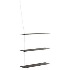 Black Painted Oak Stedge Shelf 80, 3 Shelf Configuration by Leonard Aldenhoff