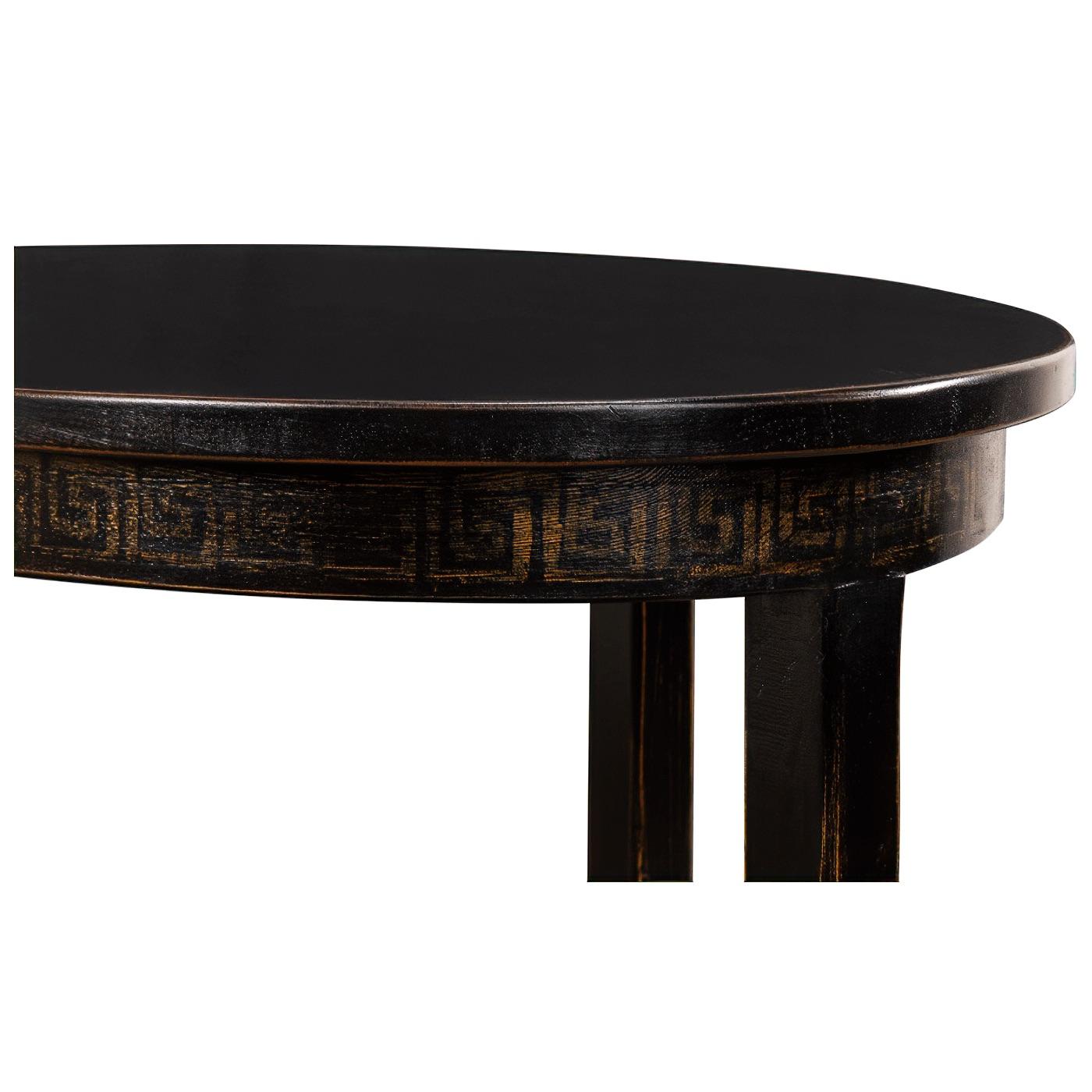 The elegance of French Provincial style with refined neoclassical detailing. Its oval top and lower shelf offer graceful symmetry and practicality, while the curved legs add a soft, sculptural touch to the otherwise clean silhouette. Finished in a